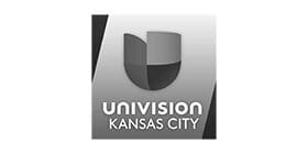 A black and white logo of the kansas city television station.